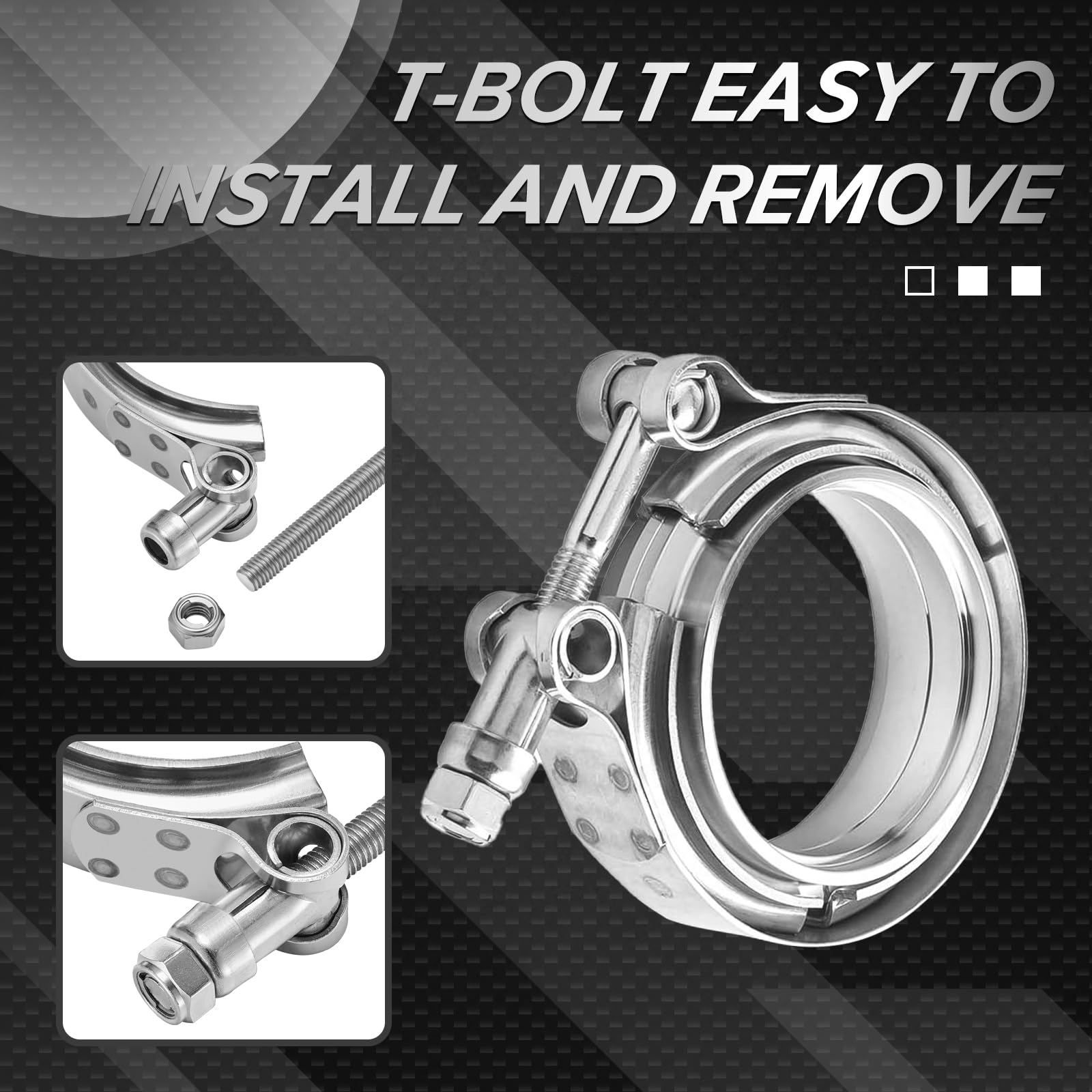 SYKRSS 2.5" Universal Stainless Steel V Band Clamp Flat Flange Kit Assembly (2.5inch, 2PCS) - Image 5