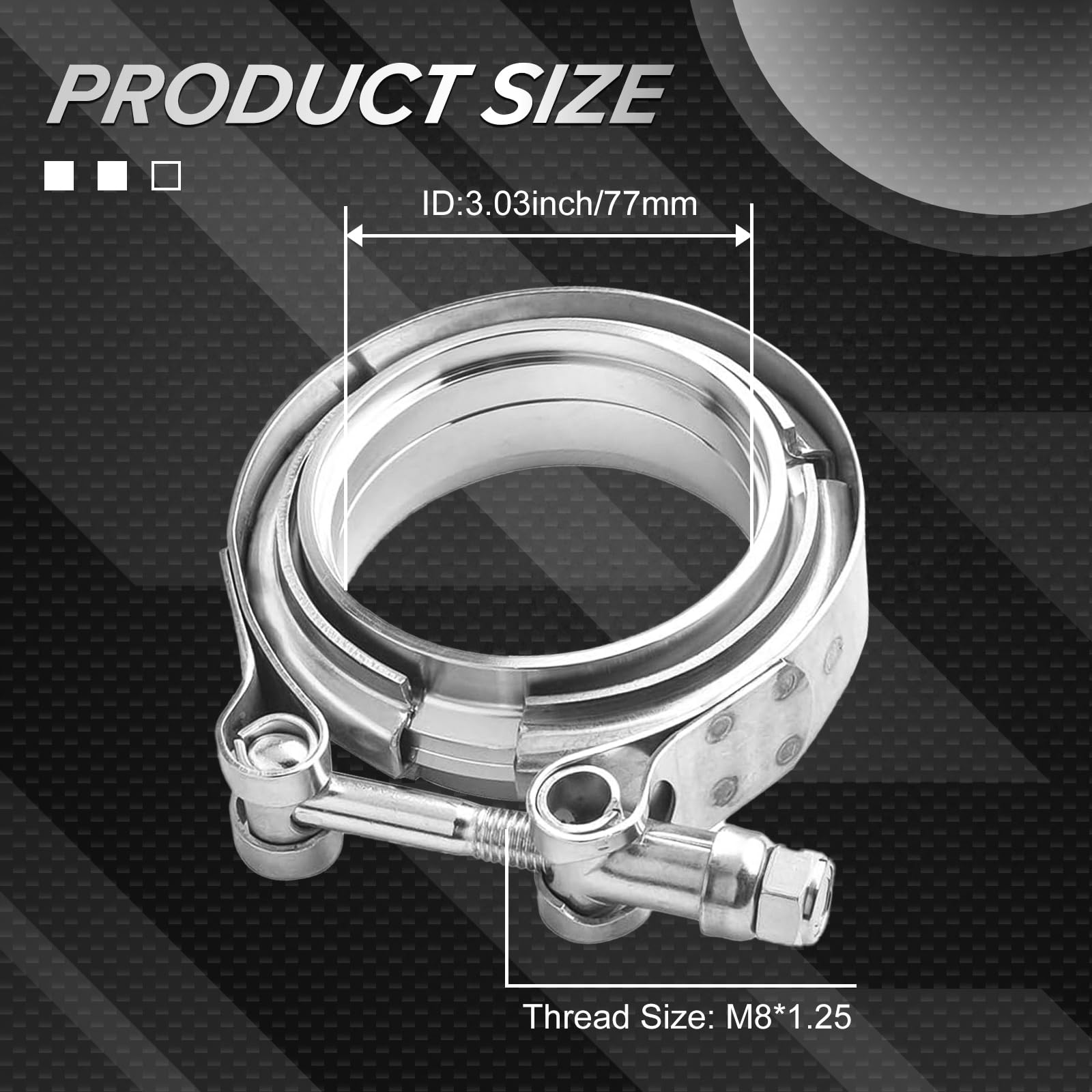 SYKRSS 2.5" Universal Stainless Steel V Band Clamp Flat Flange Kit Assembly (2.5inch, 2PCS) - Image 6