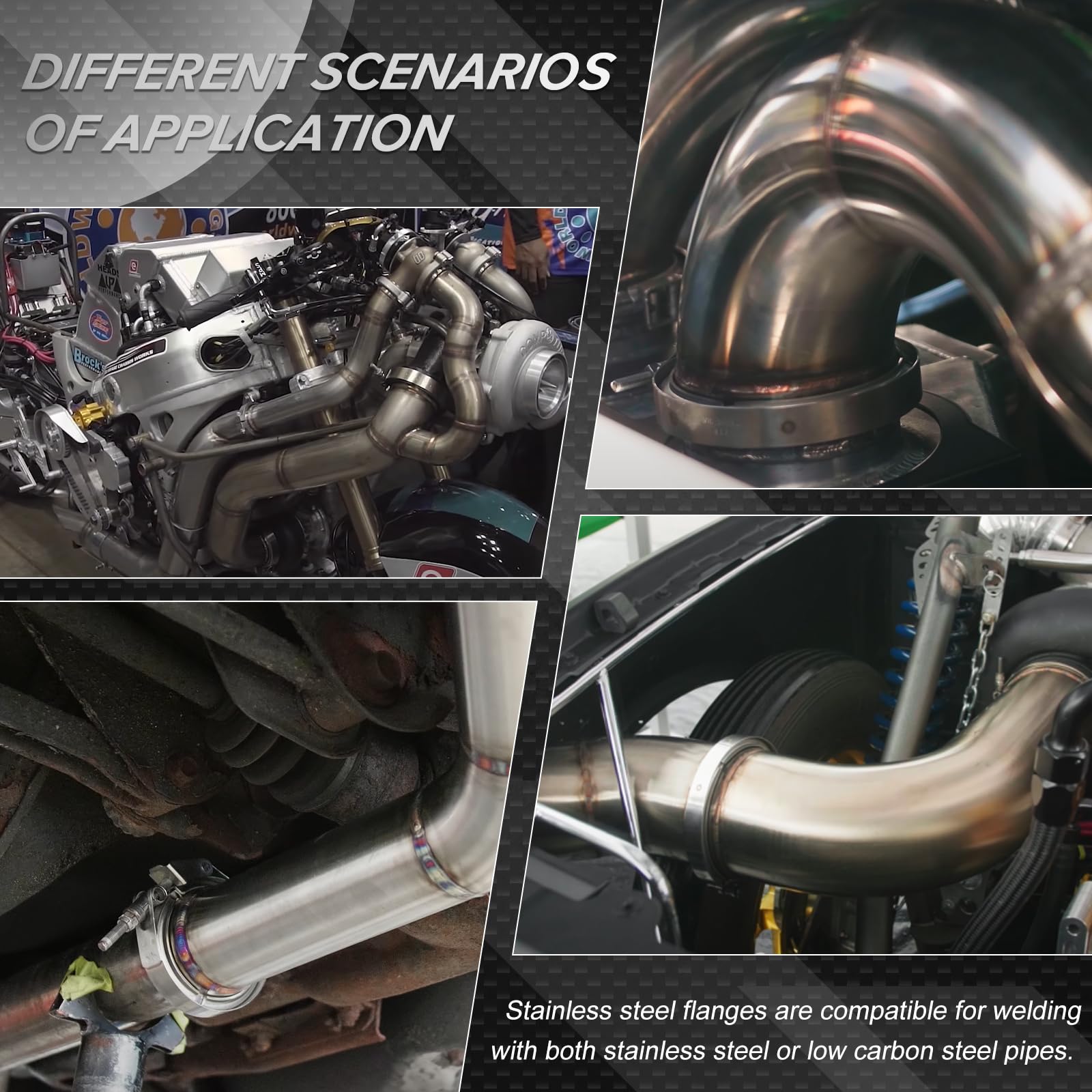 SYKRSS 2.5" Universal Stainless Steel V Band Clamp Flat Flange Kit Assembly (2.5inch, 2PCS) - Image 7