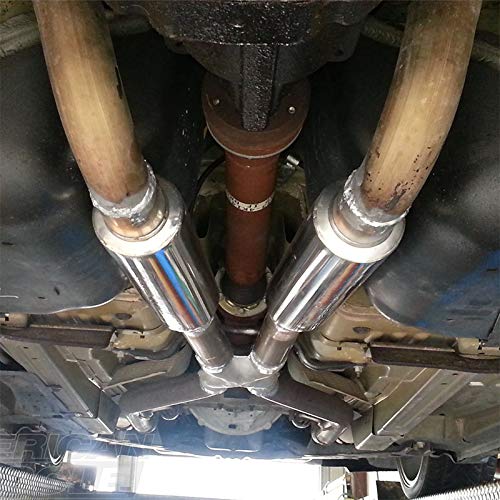 SYKRSS 4 Inlet/Outlet Exhaust Muffler Universal Stainless Steel Straight Through Muffler - Image 8