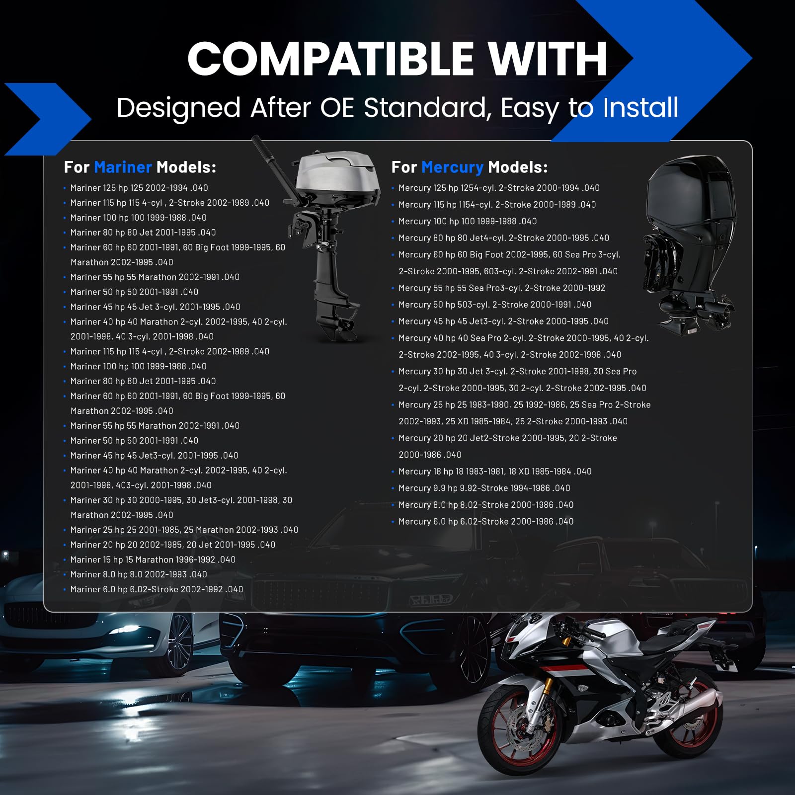 SYKRSS 4838 Iridium Spark Plugs 4 Pack - Compatible with Mercury Mariner 40hp 45hp 50hp 60hp 125hp etc. Boat Engine - Replaces BP8H-N-10 Spark Plug - Image 4