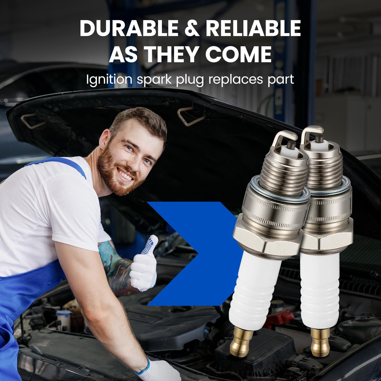 SYKRSS 4838 Iridium Spark Plugs 4 Pack - Compatible with Mercury Mariner 40hp 45hp 50hp 60hp 125hp etc. Boat Engine - Replaces BP8H-N-10 Spark Plug - Image 8