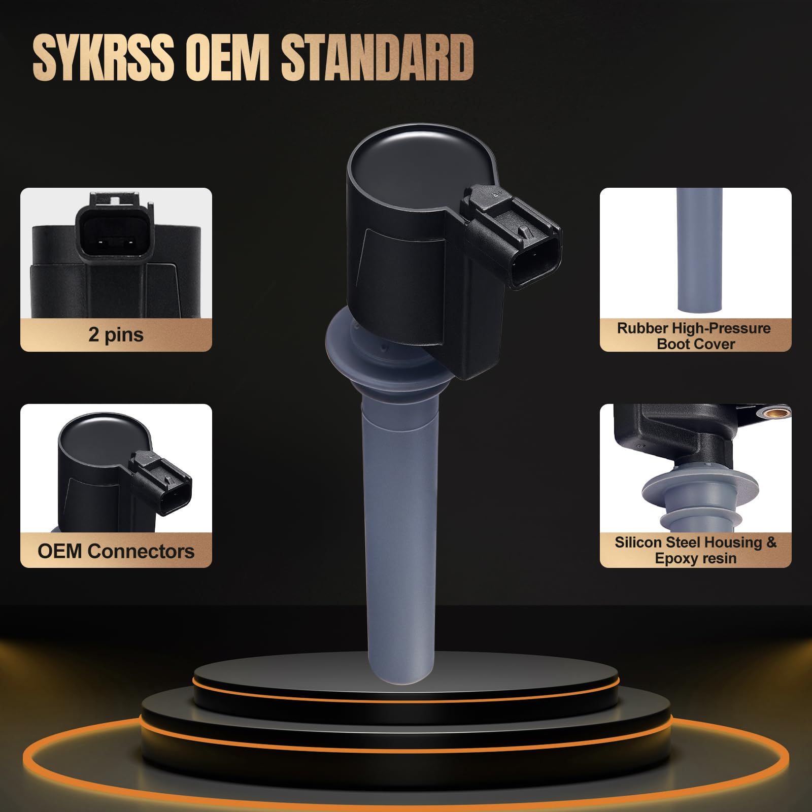 SYKRSS 6-Pack DG500 Ignition Coil Pack Compatible with Mazda Escape Taurus Freestyle Five Hundred Mariner Sable Tribute 2001 2002 2003 2004 2005 2006-2008 3.0L V6 Replace DG513 FD502 UF406 C1458 - Image 3