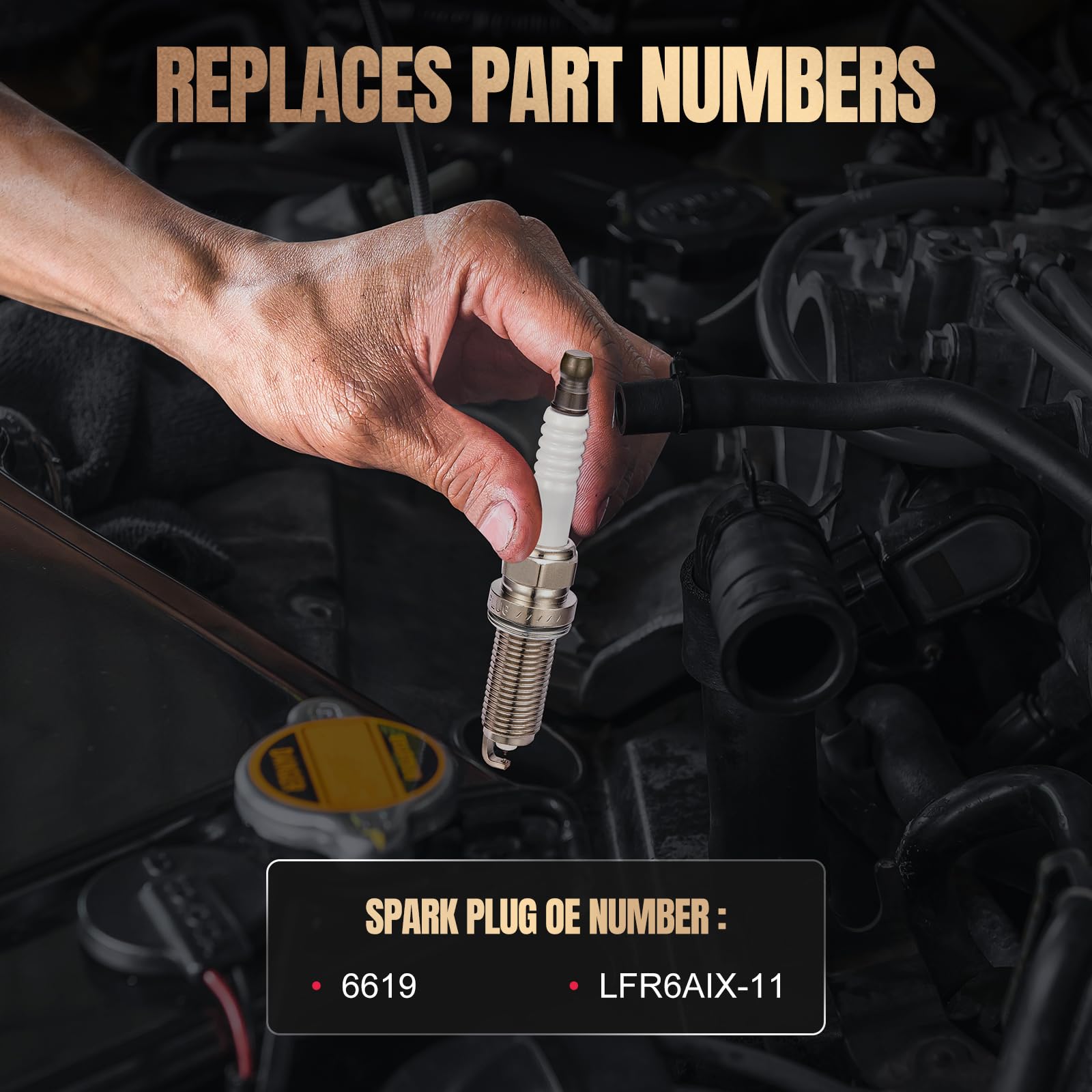 SYKRSS 6619 Iridium Spark Plugs 6 Pack Compatible With BMW 325xi 330xi 525i RX350 ES350 RX450h Camry Avalon Tundra 4Runner Sienna Highlander RAV4 Outback 2.5L-4.0L L6 V6 H6 LFR6AIX-11 - Image 3