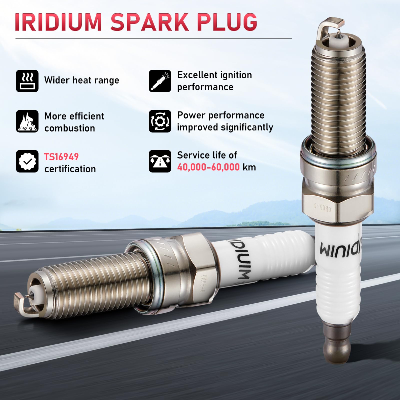 SYKRSS 93175 Iridium Spark Plugs 6 Pack Compatible with Jeep Grand Cherokee Wrangler Compatible with Honda Odyssey Pilot Accord Santa Fe Ram 1500 RDX 3.0L 3.5L 3.6L V6 Engine for LKR7DIX11S - Image 6