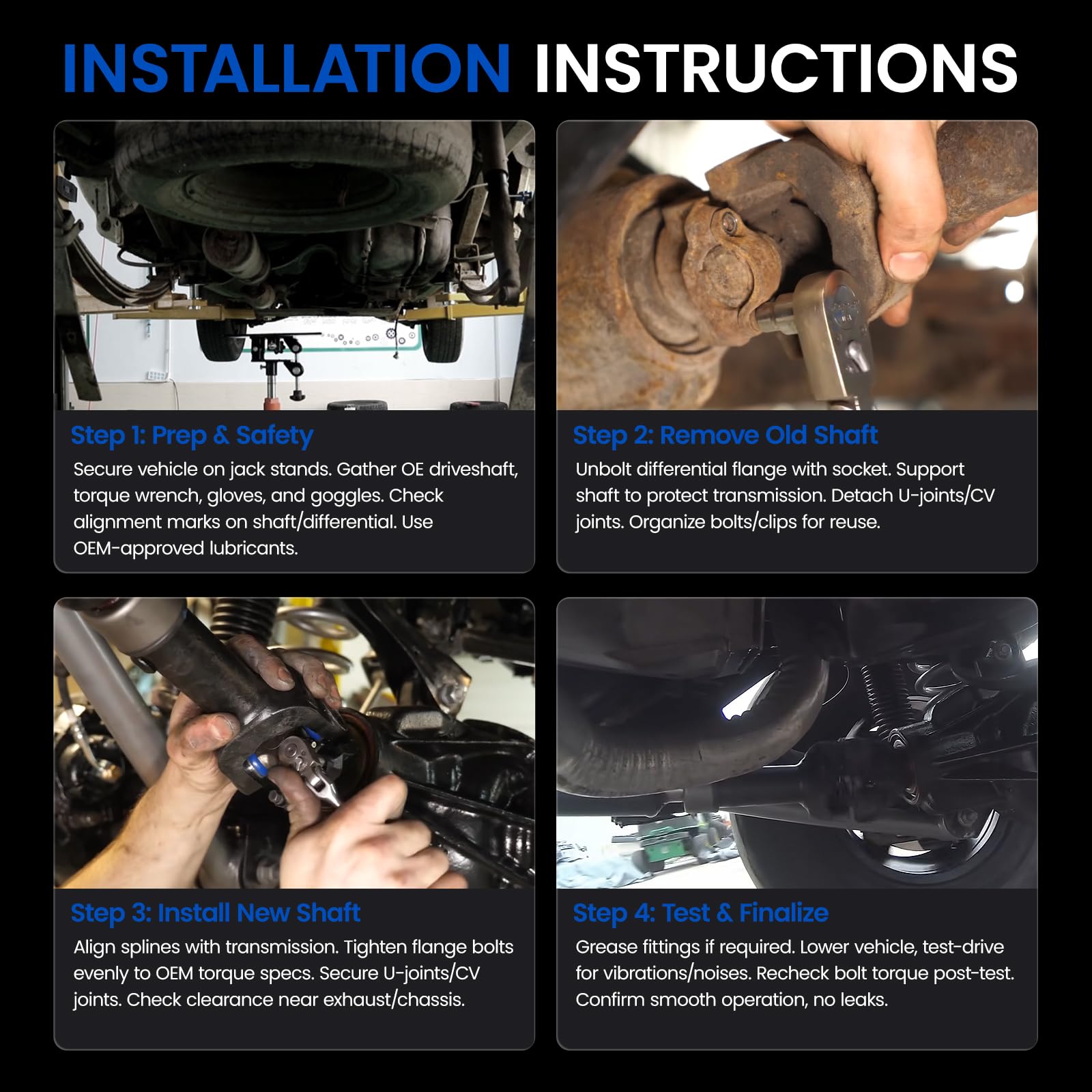 SYKRSS 938-267 Front Drive Shaft Complete DriveShaft Assembly Compatible with Dodge 2014-2021 Durango V6 3.6L AWD, 2011-2013 Durango All Engine, Compatible with Jeep 2011-2021 Grand Cherokee V6 3.6L - Image 8