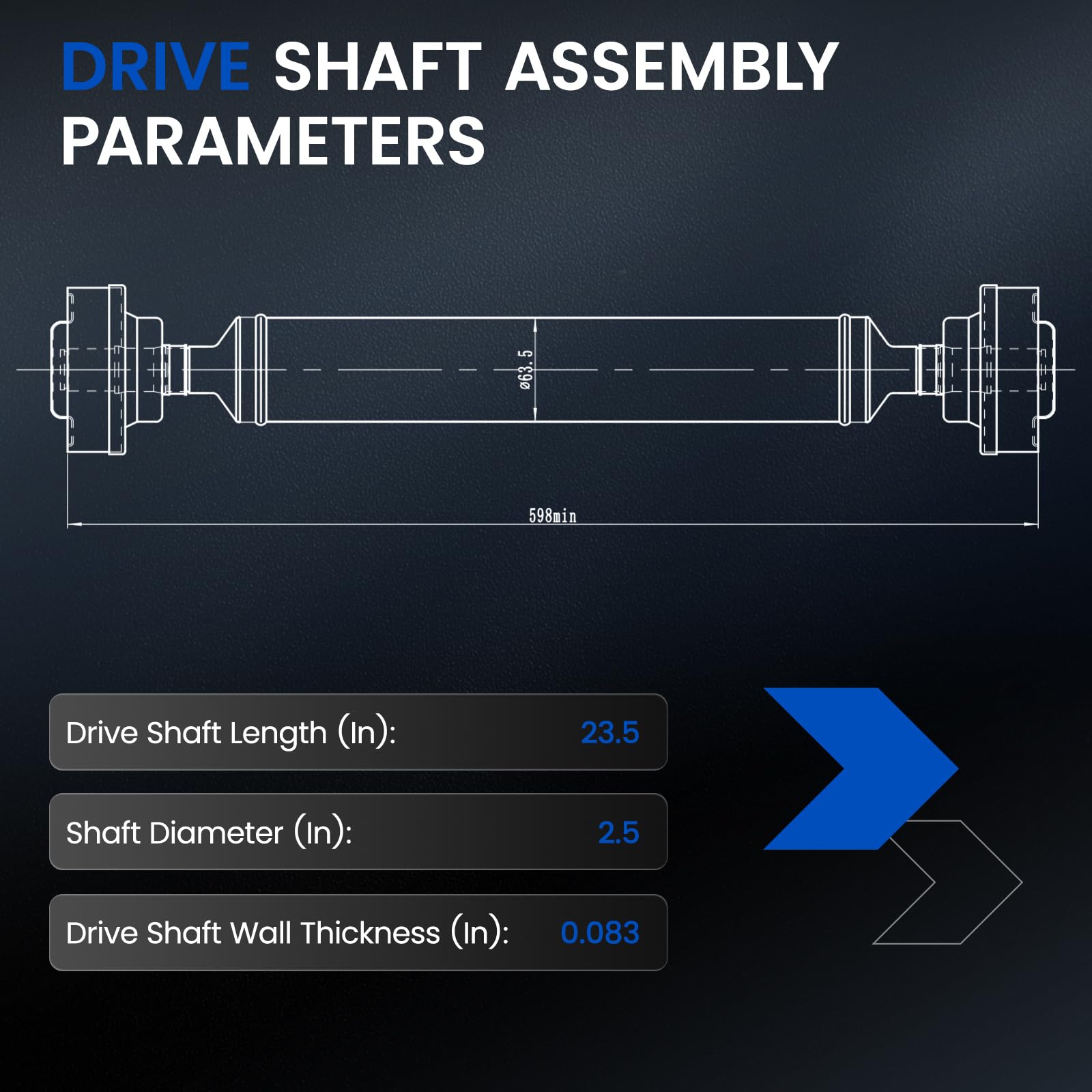 SYKRSS 938-267 Front Drive Shaft Complete DriveShaft Assembly Compatible with Dodge 2014-2021 Durango V6 3.6L AWD, 2011-2013 Durango All Engine, Compatible with Jeep 2011-2021 Grand Cherokee V6 3.6L - Image 4