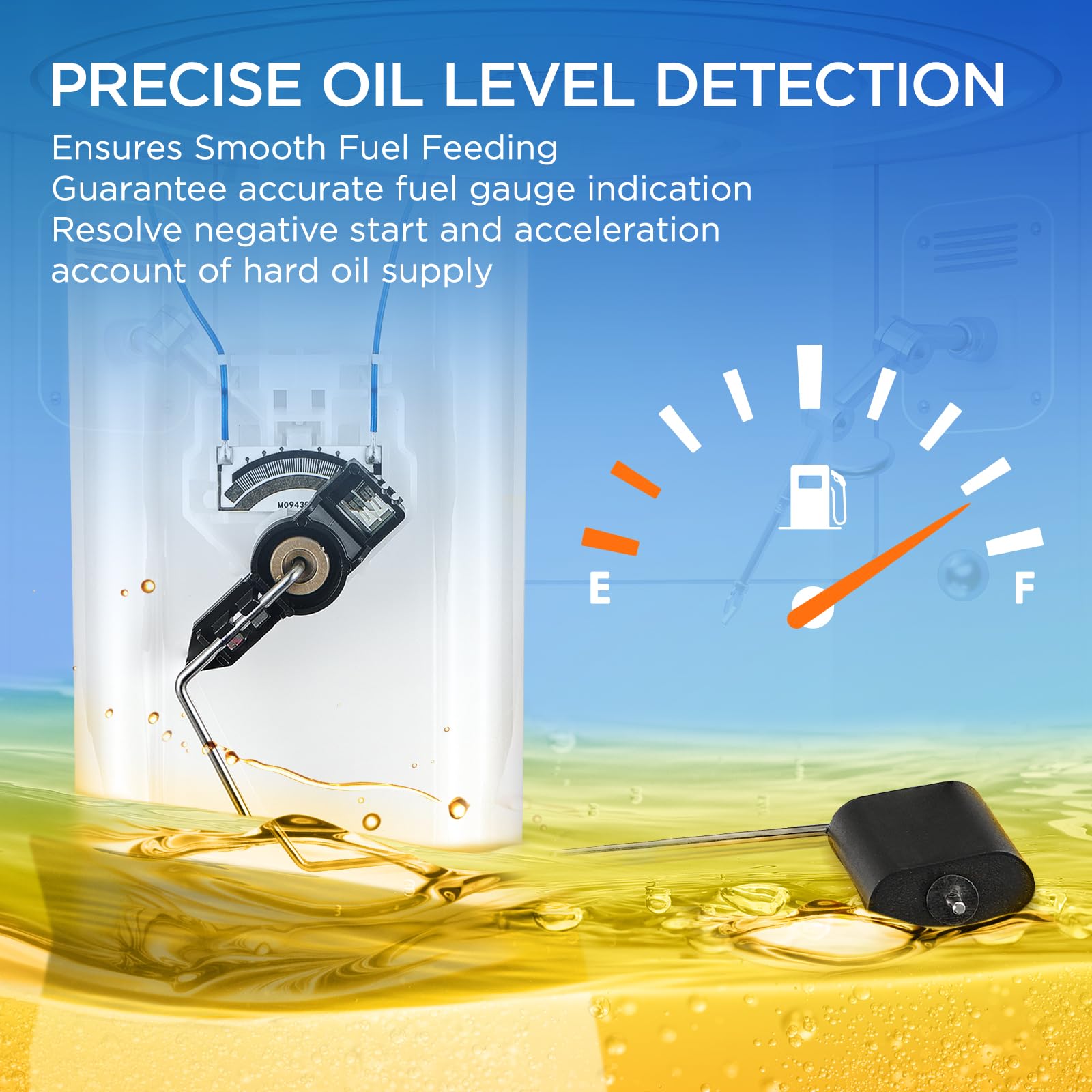SYKRSS E2592M Fuel Pump Module Assembly Compatible with Ford Focus 2015-2018 1.0L L3, Compatible with Ford Focus 2012-2018 2.0L L4, GAS, Replaces 66028, P76863M, FG1532, BV6Z-9H307H - Image 3