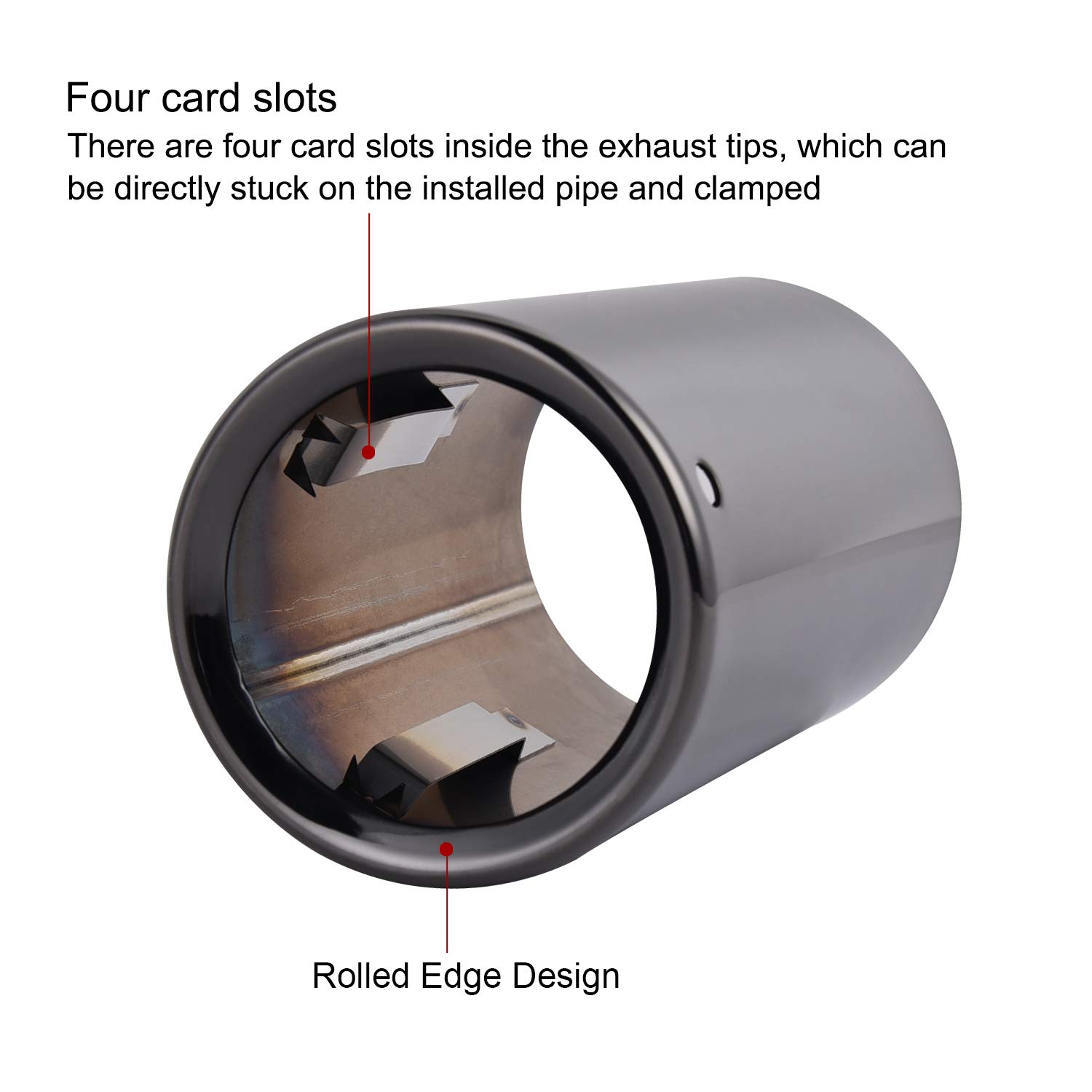 SYKRSS Exhaust Muffler Tail Pipe Tips Pair Compatible with 2005-2012 BMW 325i 328i, Black - Image 3