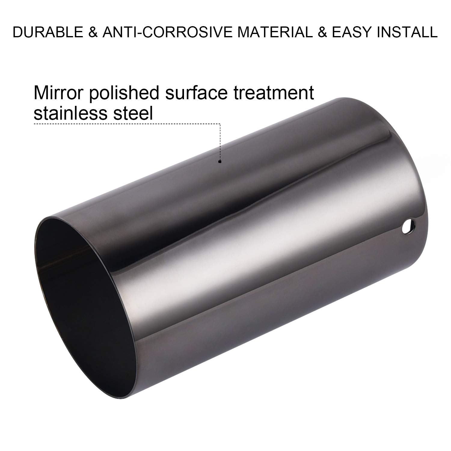 SYKRSS Exhaust Muffler Tail Pipe Tips Pair Compatible with 2005-2012 BMW 325i 328i, Black - Image 4