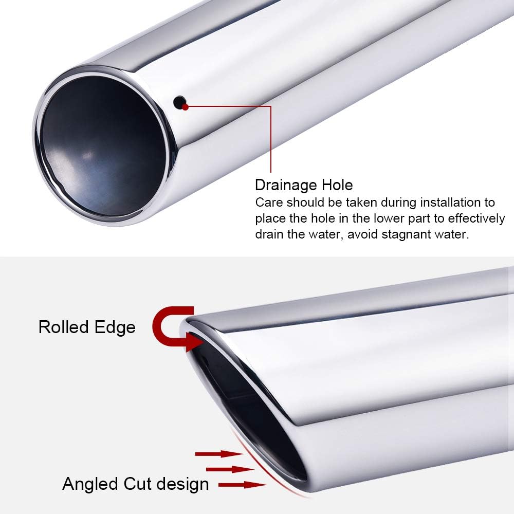 SYKRSS Exhaust Tip Universal 2.5"Inlet 3"Outlet 12" Length Bolt Clamp On Design Stainless Steel Polished Diesel Exhaust Tail Pipe Tip - Image 5