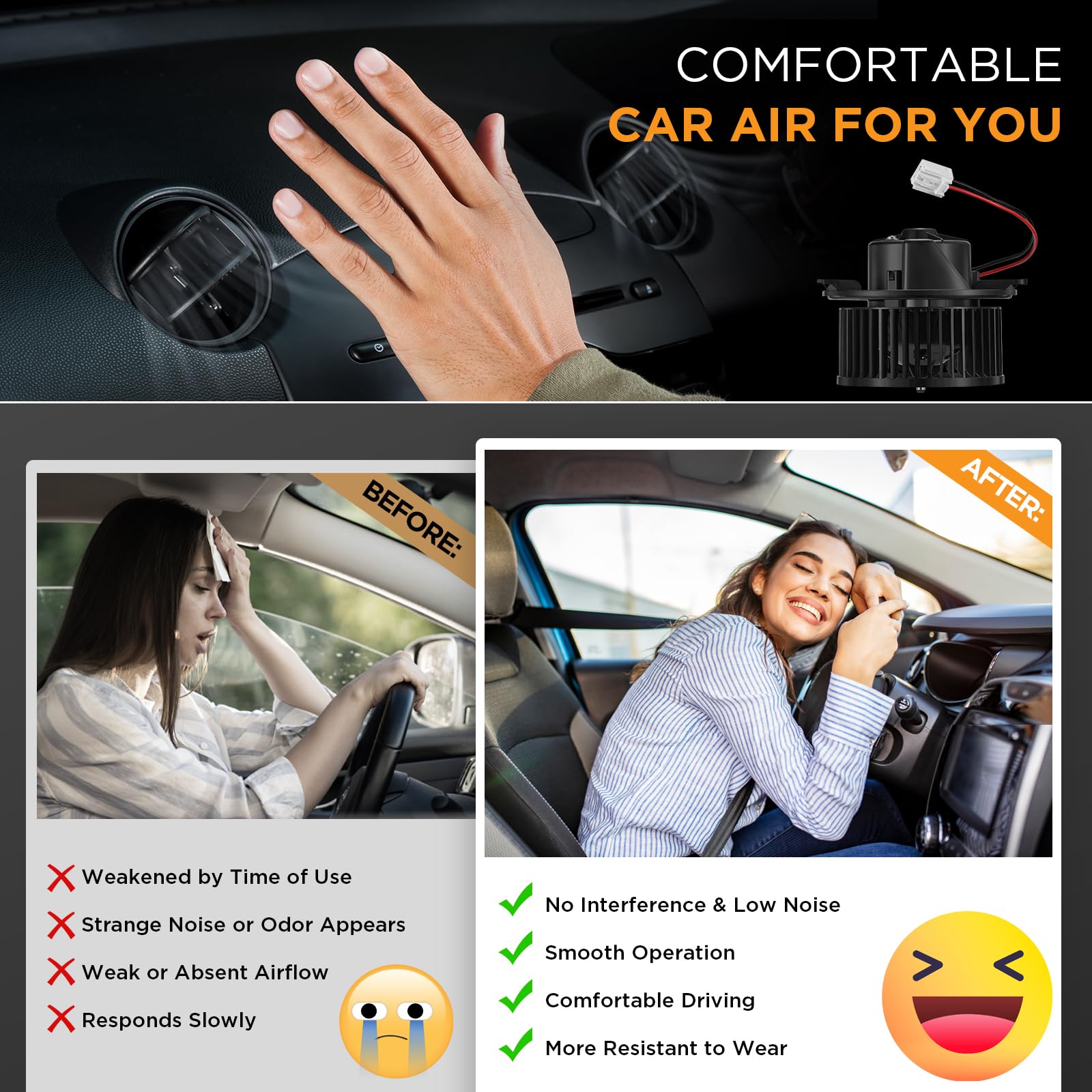 SYKRSS HVAC Blower Motor 700315 Compatible with Dodge Dart 2014 2015 2016, Heater Blower AC Fan for 68225055AB, 76971, 2311894, 68163782AA, PM4050 Blower Motor - Image 5