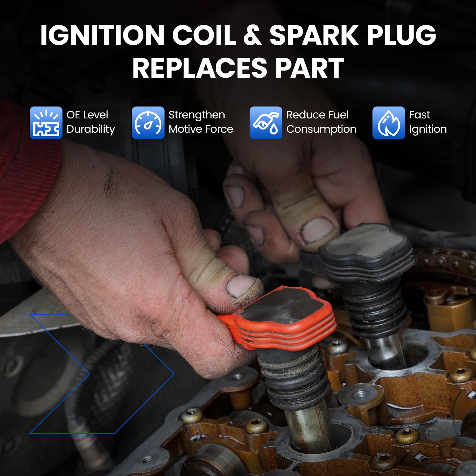 SYKRSS Ignition Coil Pack UF764 Set of 4 Compatible with Hyundai Sonata Santa Fe Sport for Kia Optima Sorento Sportage 2015 2016 2017 2018 2019 2020 2.4L 2.0L Coil Packs Replaces 273002GGA0 - Image 6