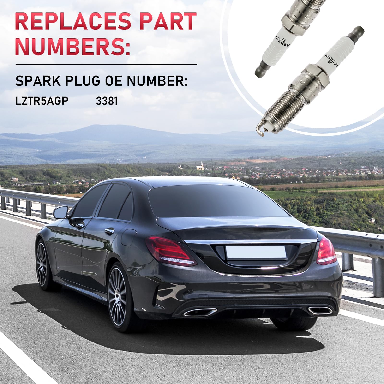 SYKRSS LZTR5AGP Iridium Spark Plugs 6 Pack Compatible with Jeep Wrangler Compatible with Dodge Grand Caravan Town & Country Pacifica Voyager VW Routan 3.3L 3.8L V6 Engine Replaces 3381 - Image 4