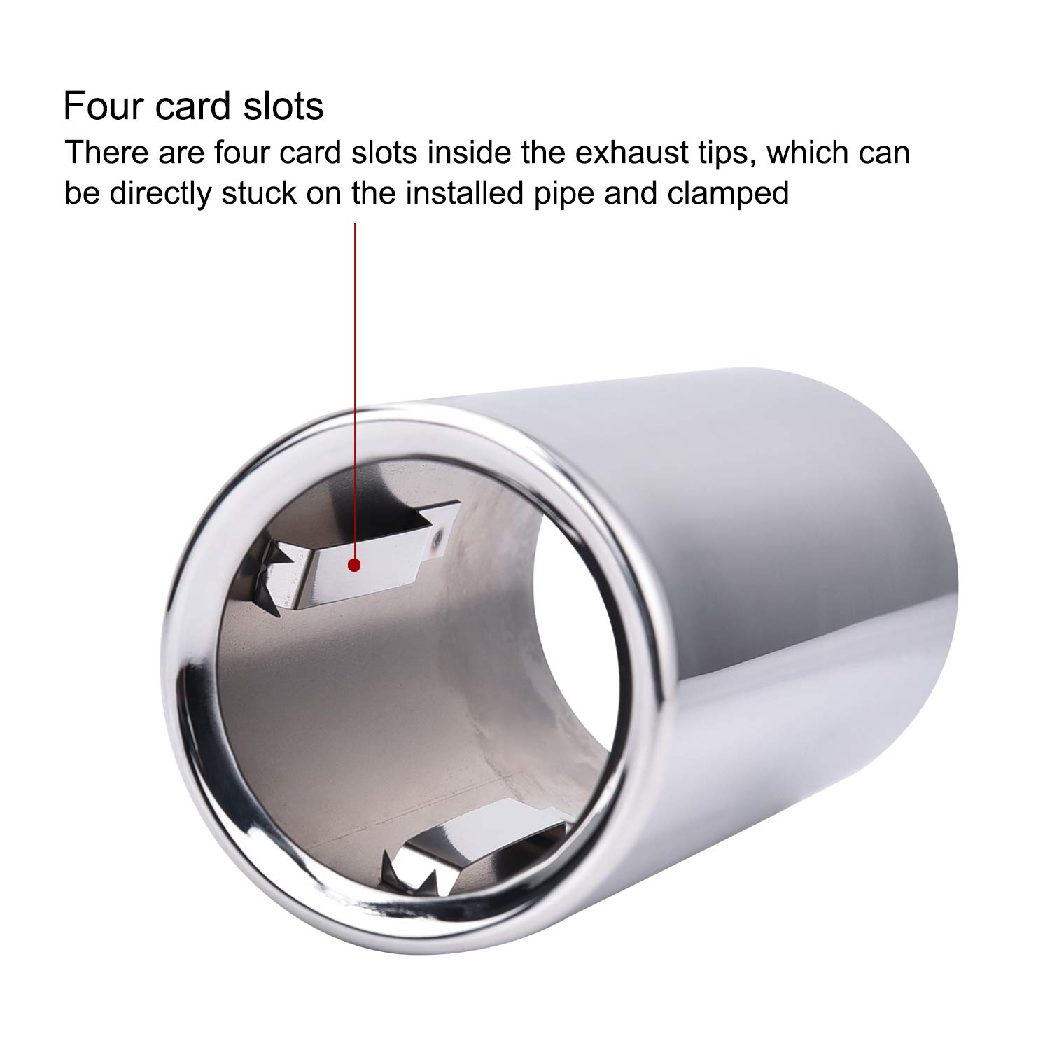 SYKRSS Pair Muffler Exhaust Tail Pipes Tips Compatible with BMW 325i 328i Silver - Image 3