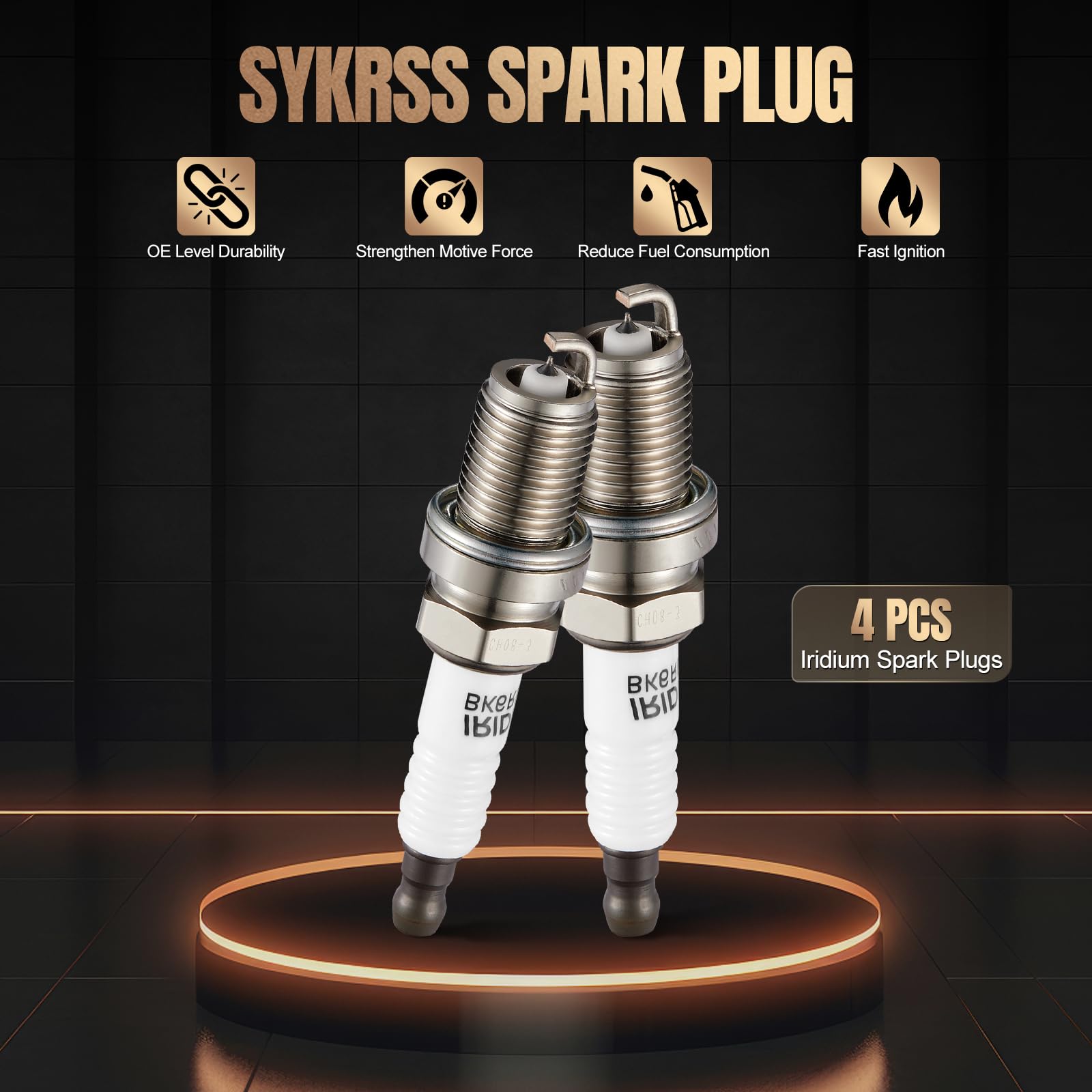 SYKRSS Set of 4 Iridium Spark Plugs 7092 Compatible with Dodge Avenger Civic Camry Corolla RAV4 Solara Vibe xB tC HS250h C230 1.8L 2.0L 2.4L 2.5L L4 H4 Engine Replacement for BKR6EGP Spark Plug - Image 5