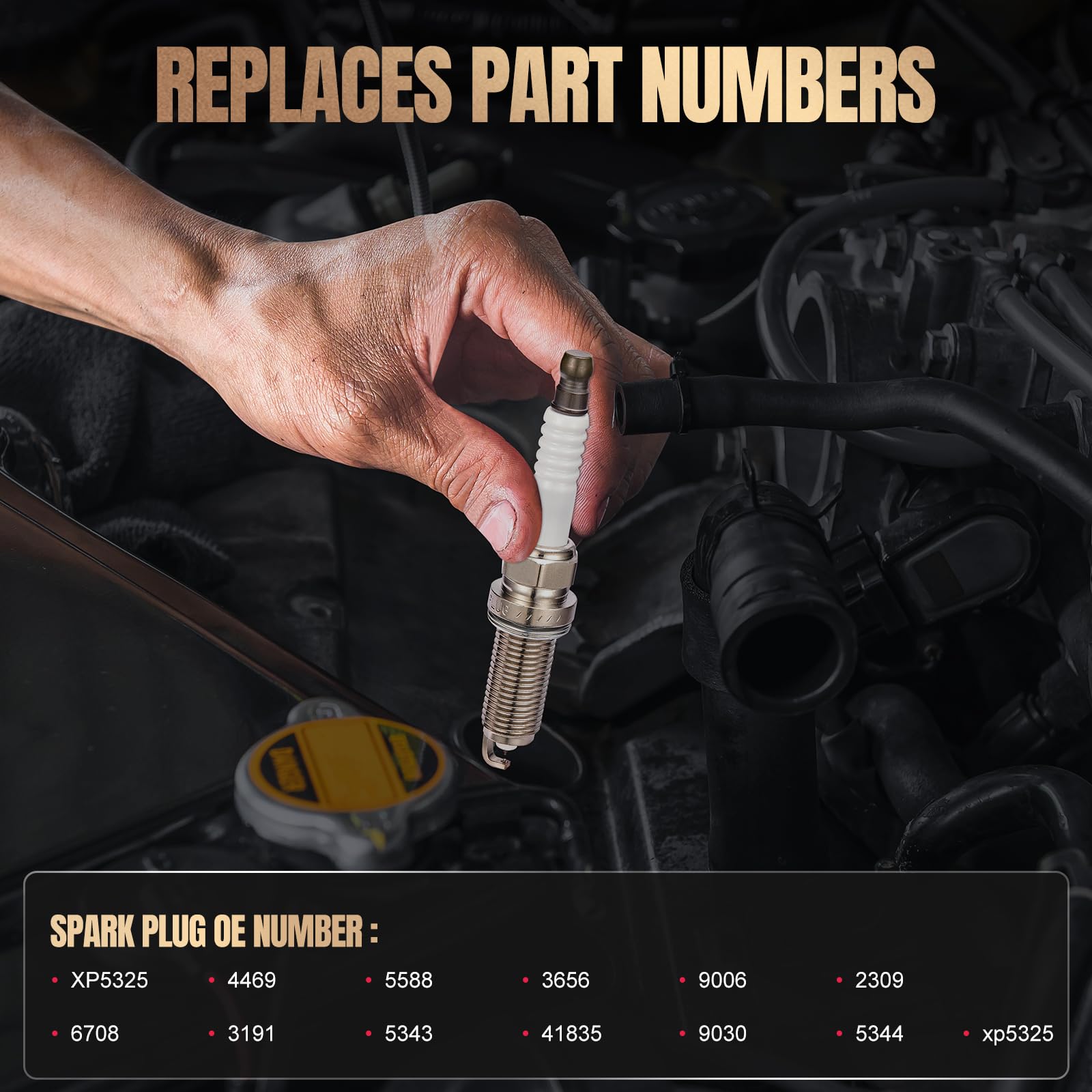 SYKRSS Set of 4 Iridium Spark Plugs XP5325 Compatible with Kia Forte Koup Sorento Sportage Optima Compatible with Scion tC Santa Fe Tucson Altima Sentra 1.8L 2.0L 2.4L 2.5L L4 Replaces 4469 - Image 3