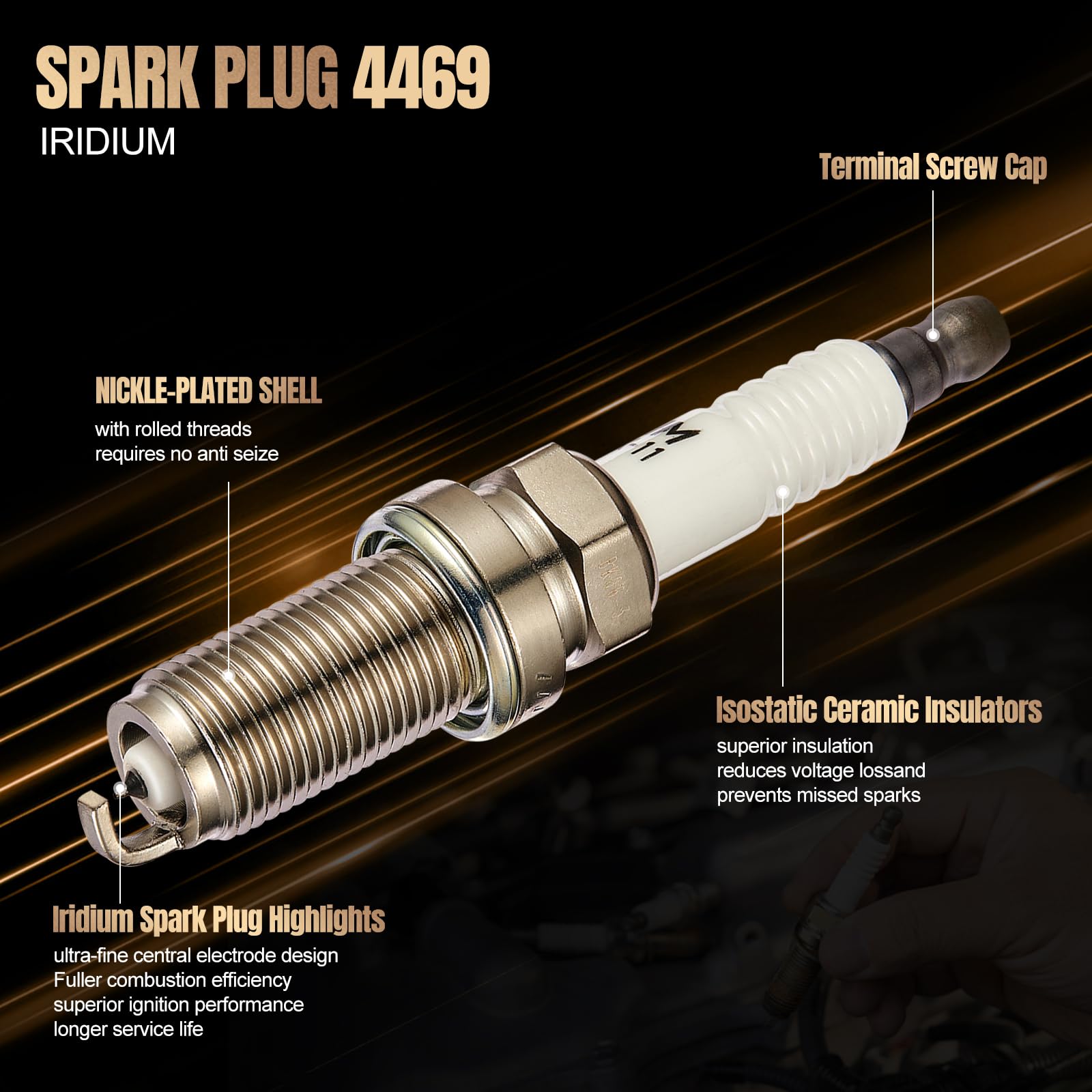 SYKRSS Set of 6 UF401 Ignition Coil Pack and 4469 Spark Plugs Compatible with INFINITI G35 I35 M35 FX35 Compatible with Nissan 350Z Pathfinder NV1500 NV2500 NV3500 Xterra Quest Replaces 6734025 - Image 5