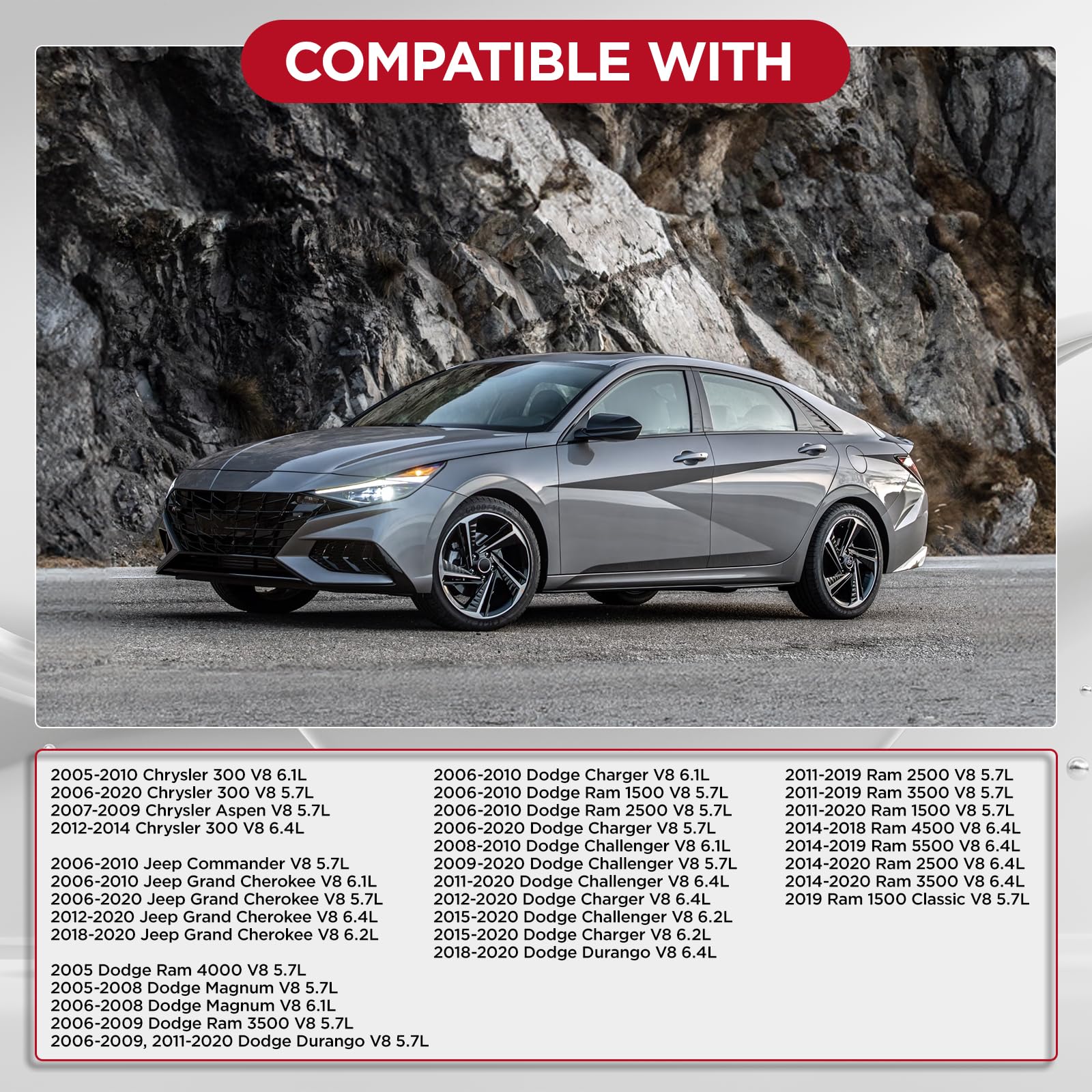 SYKRSS Set of 8 Ignition Coil UF504 Compatible with Chrysler Aspen 300 Compatible with Dodge Challenger Charger Durango Magnum Ram 1500 2500 Grand Cherokee Commander V8 5.7L 6.1L 6.4L Replace C1526 - Image 4