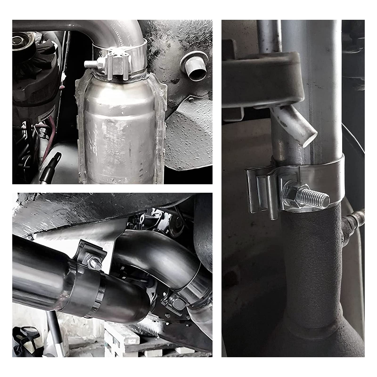 SYKRSS Stainless Steel Exhaust Clamps - 2.5" Narrow Band, Universal Fit, 2 Pcs/Pkg, Silver - Image 7