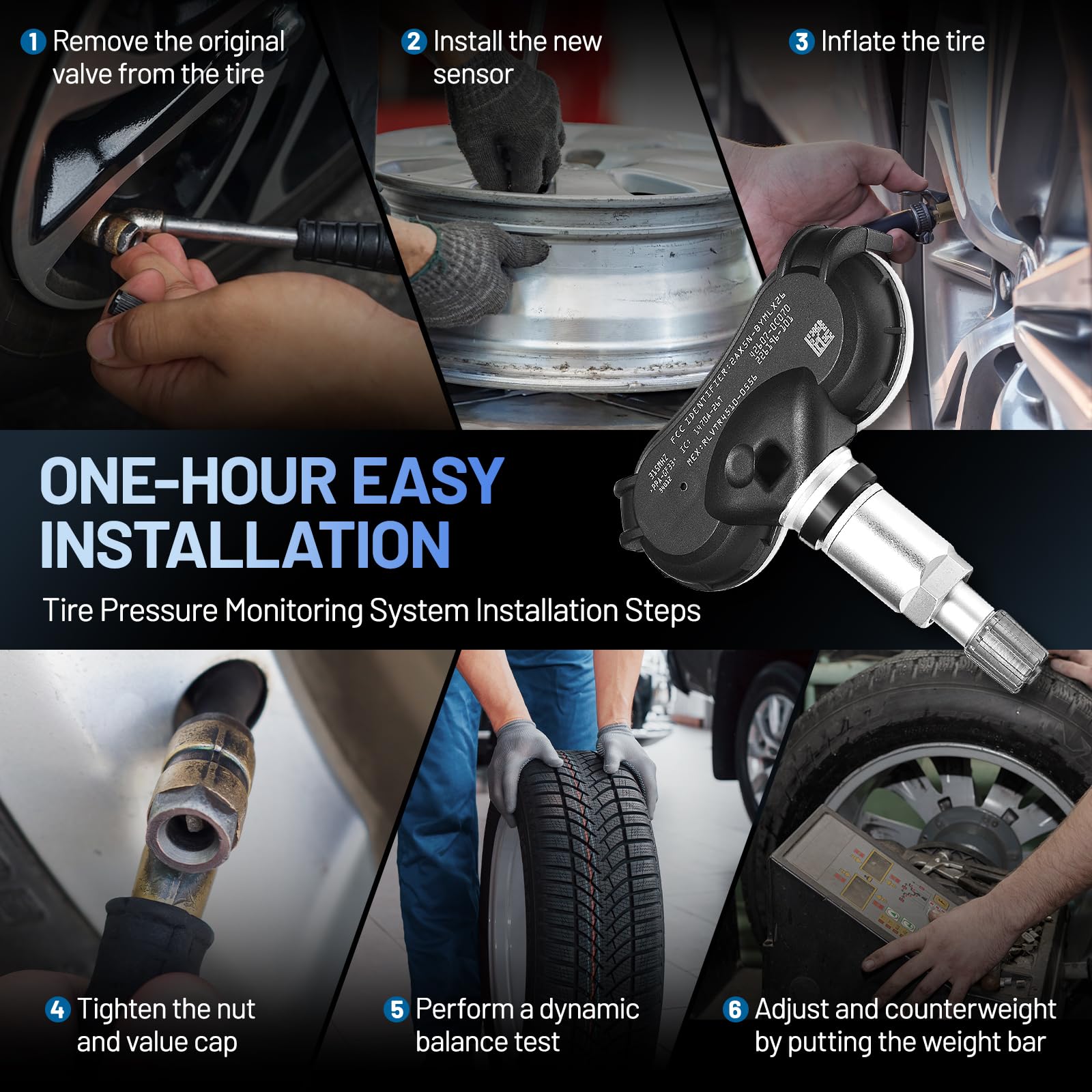 SYKRSS TPMS Sensor 42607-0C070 for GM 315Mhz Tire Pressure Monitoring Sensor Compatible with Toyota Sequoia Sienna Tundra 2007-2020, Tire Sensor Replacement for 42607-0C050, 42607-08010 (4 Pack) - Image 6