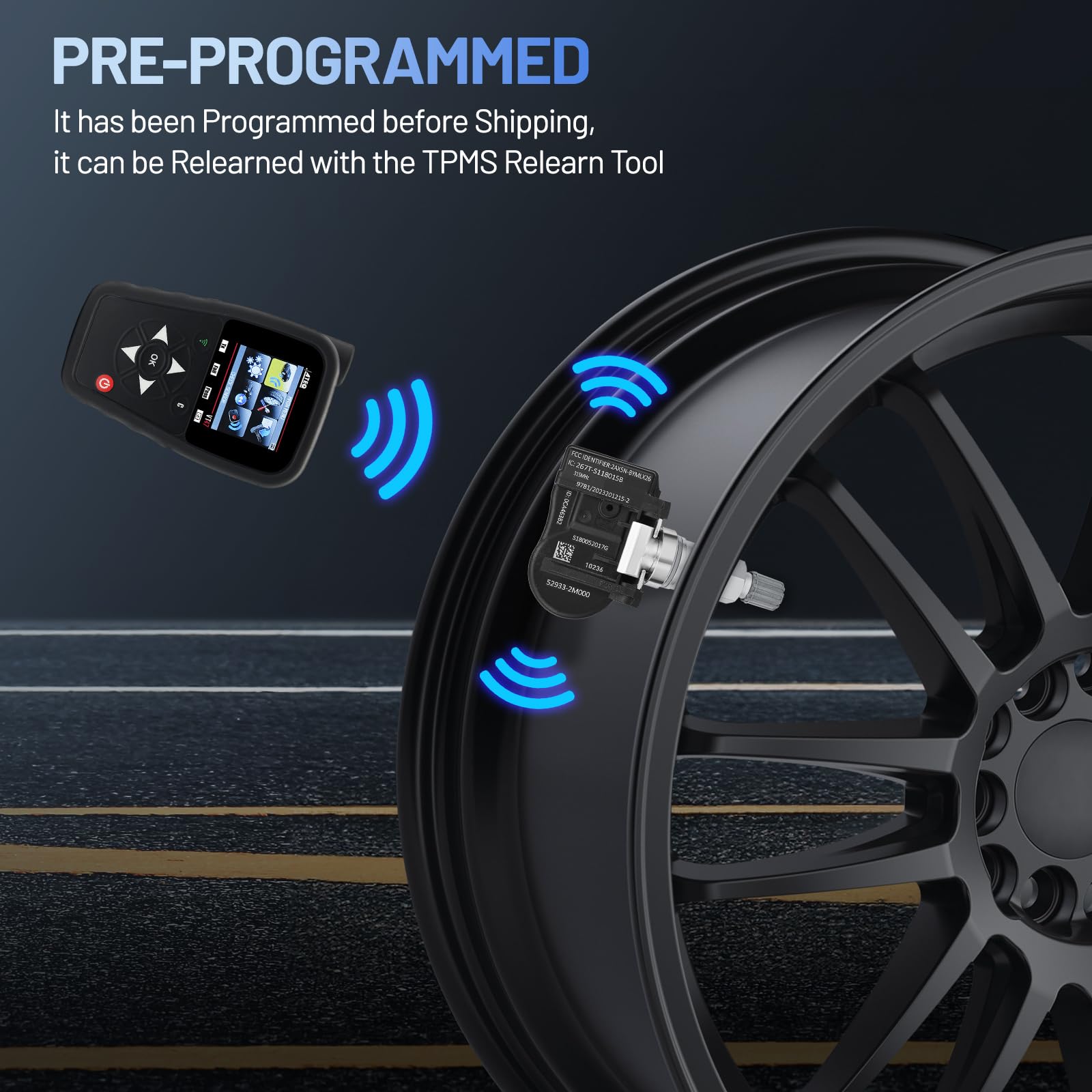 SYKRSS TPMS Sensor 52933-1M000 for GM 315Mhz Tire Pressure Monitoring Sensor Compatible with Hyundai Accent Sonata, Compatible with Kia Forte Soul, 2011-2015, Replaces for 52933-2M000 (4 Pcs) - Image 5