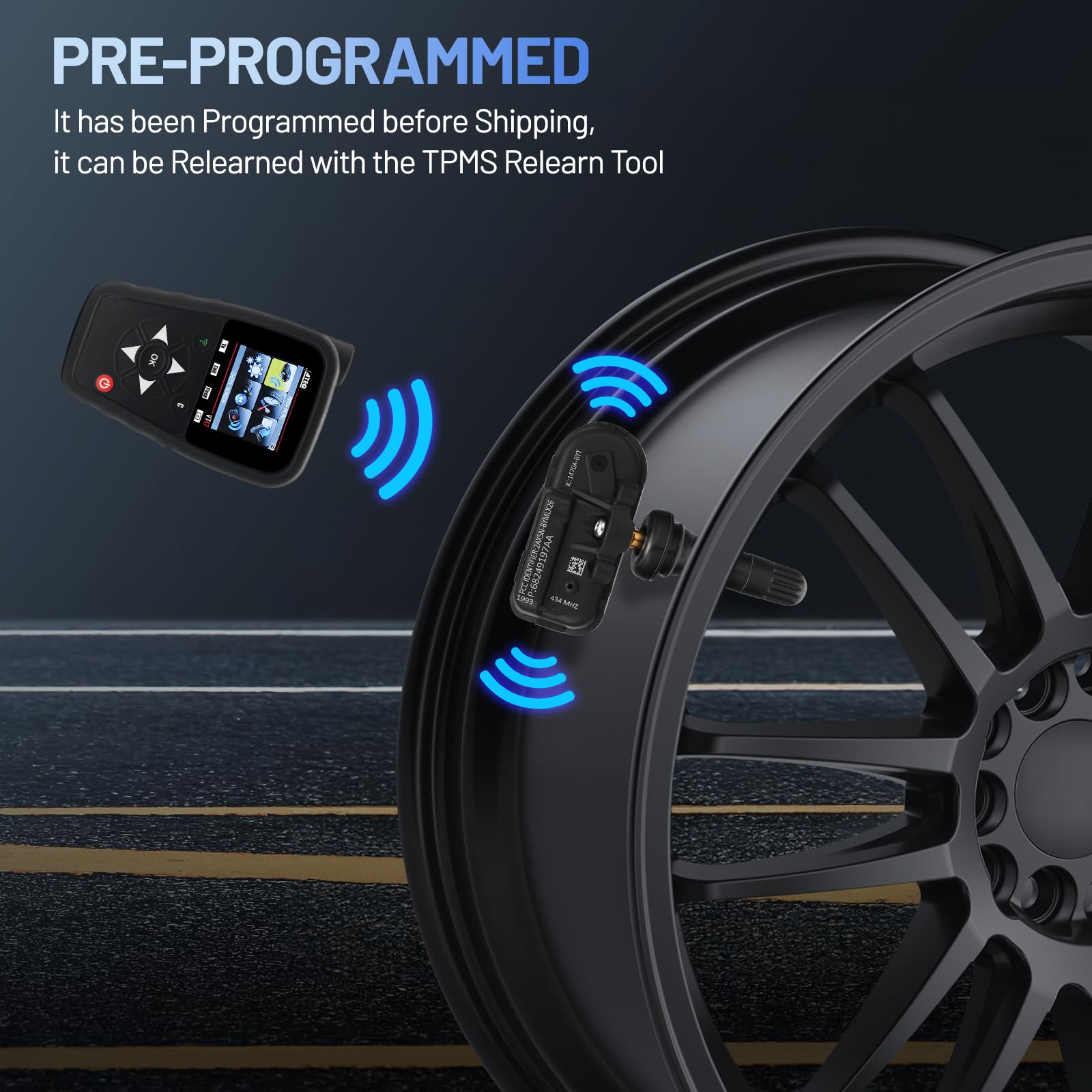 SYKRSS TPMS Sensor, F2GT1A180AB for 315Mhz Tire Pressure Monitoring Sensor Compatible with Ford F-150 Fusion Mustang, Compatible with Lincoln MKX MKZ Navigator, Replaces F2GT1A150AB (4 Pcs) - Image 5