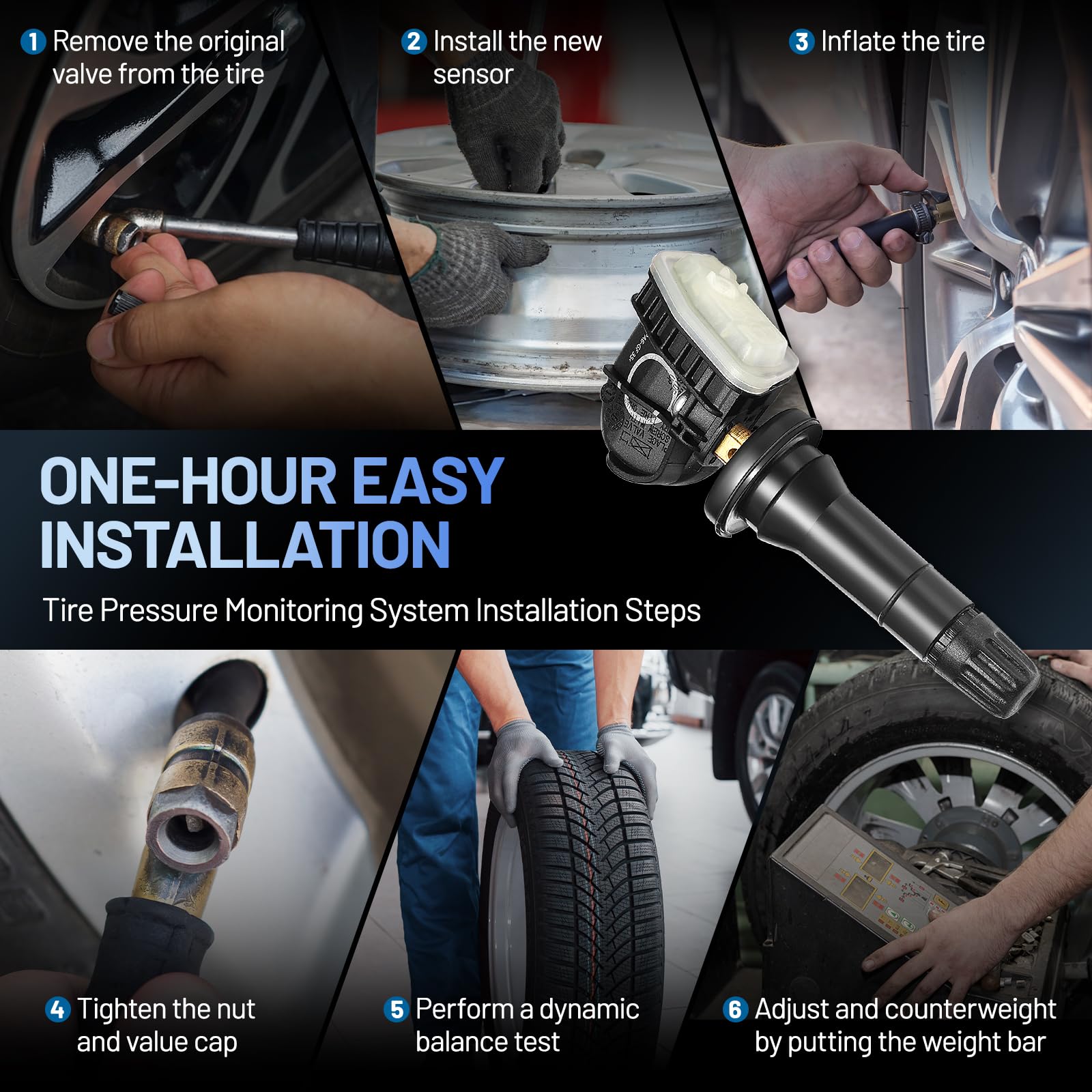 SYKRSS TPMS Sensor, F2GT1A180AB for 315Mhz Tire Pressure Monitoring Sensor Compatible with Ford F-150 Fusion Mustang, Compatible with Lincoln MKX MKZ Navigator, Replaces F2GT1A150AB (4 Pcs) - Image 6