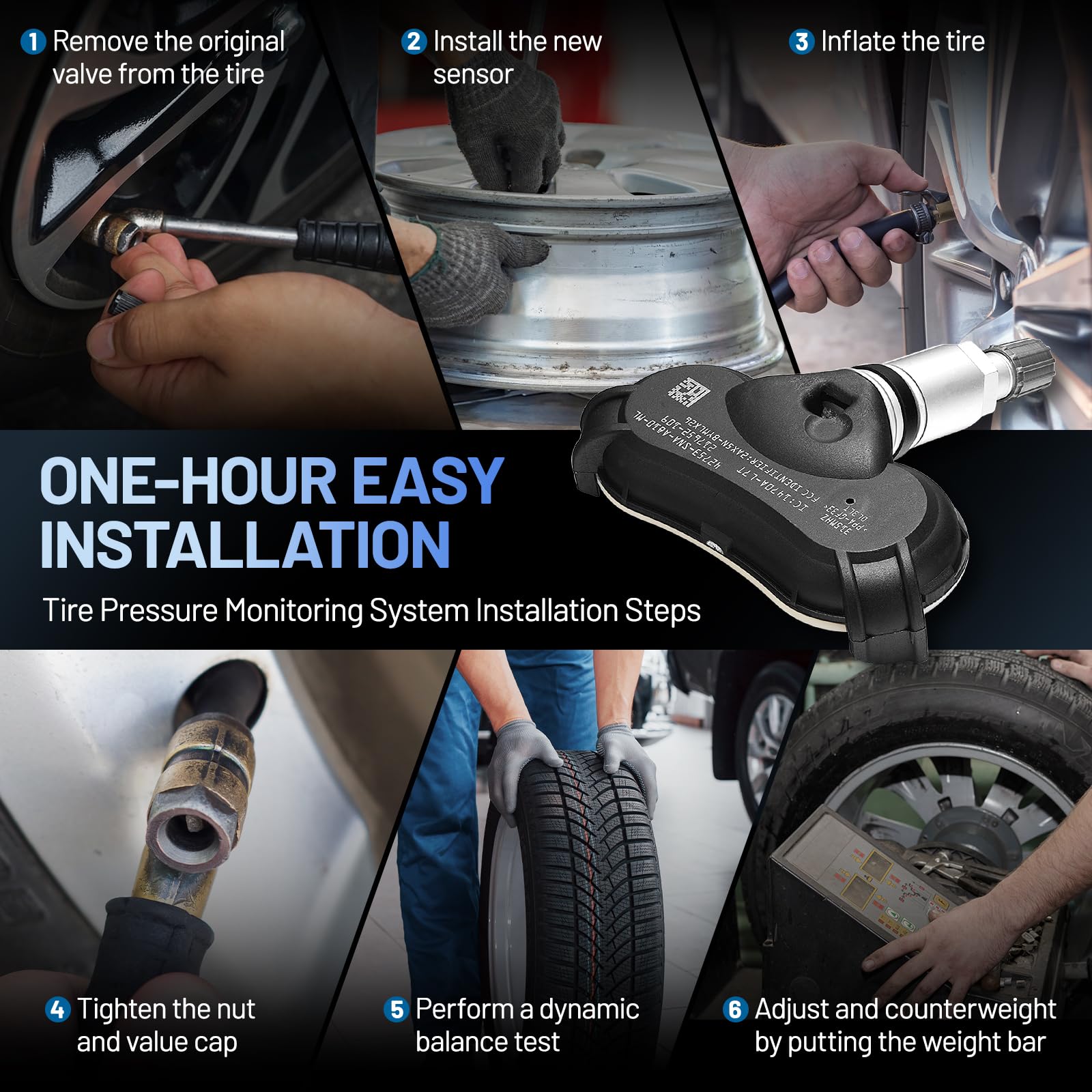 SYKRSS Upgraded TPMS Sensor, 42753-SNA-A81 for GM 315Mhz Tire Pressure Monitoring Sensor Compatible with Acura CSX, Compatible with Honda Civic CR-Z Odyssey, Replaces for 42753-TR3-A81 (4 Pack) - Image 6