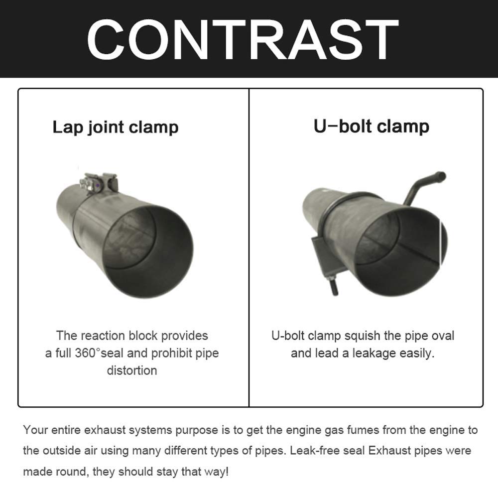 ZFBB 2.5" Lap Joint Band Clamp Exhaust Clamps Pipe Parts Stainless Steel 2Pcs - Image 6